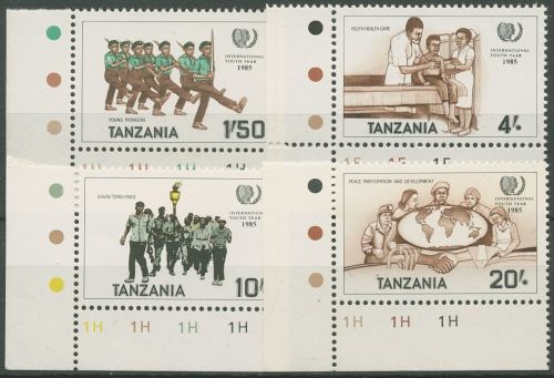 Tansania 1986 Internationales Jahr der Jugend 288/91 Ecken postfrisch
