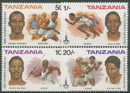 Tansania 1980 Olympische Spiele in Moskau 157/60 postfrisch