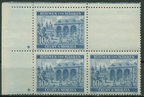 Böhmen & Mähren 1940 ZD mit Leerfeld Ecke 60 VBE-1 postfrisch, Stern im Stern