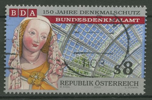 Österreich 2000 Denkmalschutz Palmenhaus Burggarten Wien 2313 gestempelt
