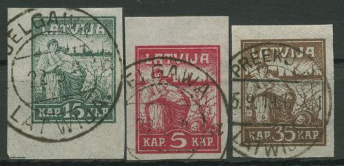 Lettland 1919 Befreiung von Riga 25/27 y C gestempelt