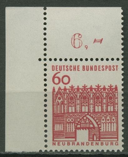 Bund 1964/65 Bauwerke klein, Neubrandenburg 459 Ecke 1 postfrisch