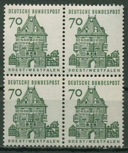 Bund 1964/65 Bauwerke klein, Soest Westfalen 460 4er-Block postfrisch