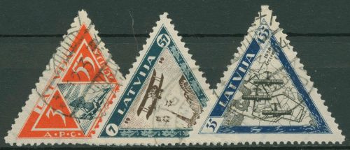 Lettland 1933 Hilfsfond für verunglückte Militärflieger 225/27 A gestempelt
