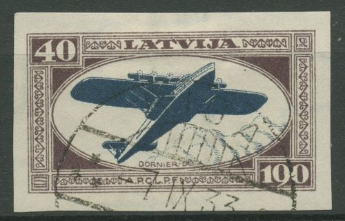 Lettland 1933 Hilfsfond für verunglückte Flieger 231 B gestempelt