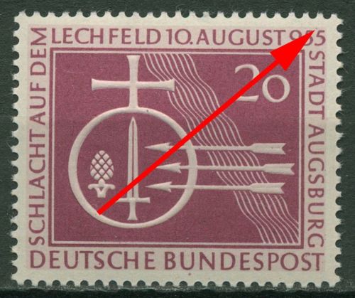 Bund 1955 Schlacht auf dem Lechfeld Plattenfehler 216 I postfrisch
