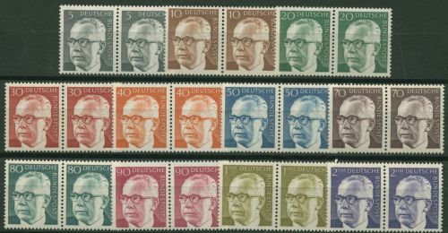 Bund 1970 Heinemann waagerechte Paare 635/45 postfrisch