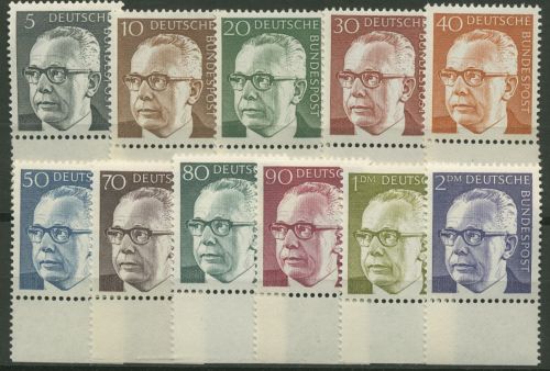 Bund 1970 Heinemann mit Unterrand 635/45 UR postfrisch