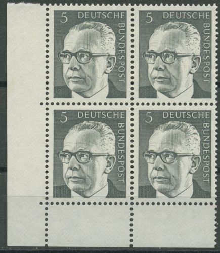 Bund 1970 Heinemann 635 4er-Block Ecke 3 postfrisch