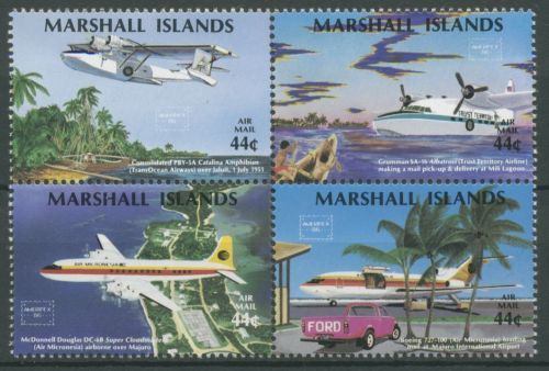 Marshall-Inseln 1986 AMERIPEX Postflugzeuge 77/80 ZD postfrisch