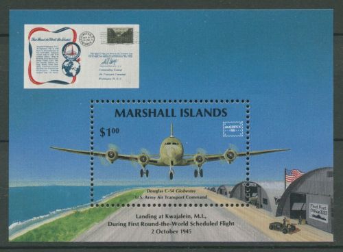 Marshall-Inseln 1986 Postflugzeuge Block 1 postfrisch (C21766)