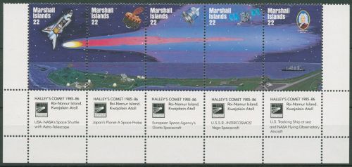 Marshall-Inseln 1985 Halleyscher Komet 62/66 ZD mit Zierfeld postfrisch (C40607)