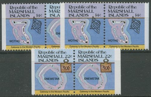 Marshall-Inseln 1985 Inselkarten 40/41 D Paare postfrisch