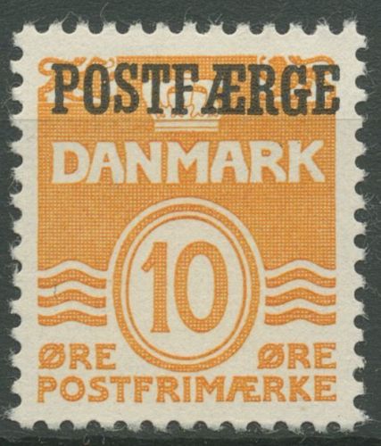Dänemark 1936/40 Postfähre-Marke Wellen mit Aufdruck Postfaerge PF 16 mit Falz