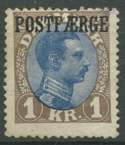 Dänemark 1922/26 Postfähre-Marke König Aufdruck Postfaerge PF 10 ohne Gummierung