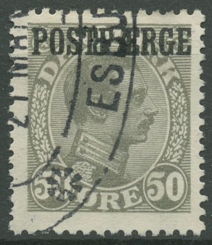 Dänemark 1922/26 Postfähre-Marke König Aufdruck Postfaerge PF 9 gestempelt