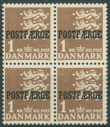 Dänemark 1949/67 Postfähre-Marke Reichswappen 34 I Viererblock postfrisch