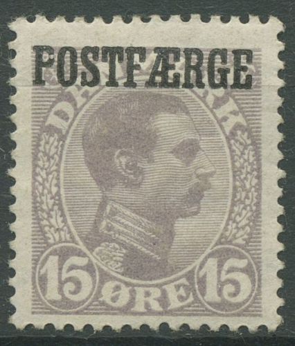 Dänemark 1919/20 Postfähre-Marke König Aufdruck Postfaerge PF 2 a mit Falz