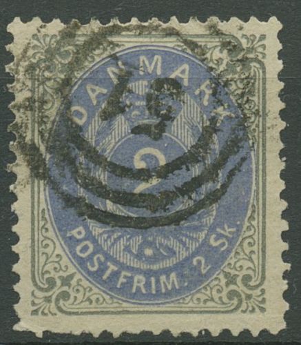 Dänemark 1870/1872 Ziffern 2 Skilling 16 I Aa mit Nr.-Stpl. 51, ODENSE