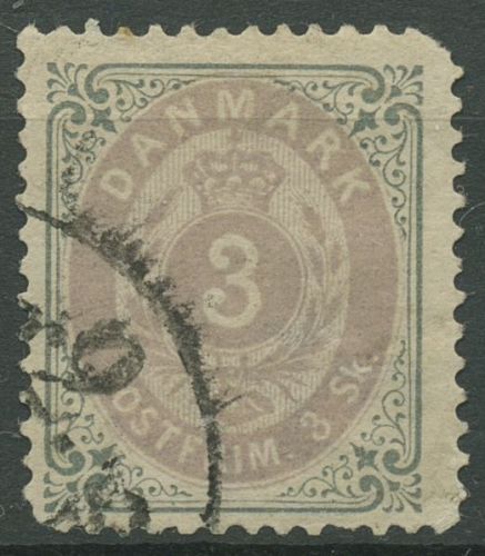 Dänemark 1870/1872 Ziffern 3 Skilling 17 I Aa gestempelt, Zahnfehler