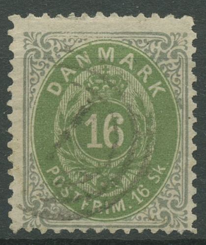 Dänemark 1870/1872 Ziffern 16 Skilling 20 I A gestempelt
