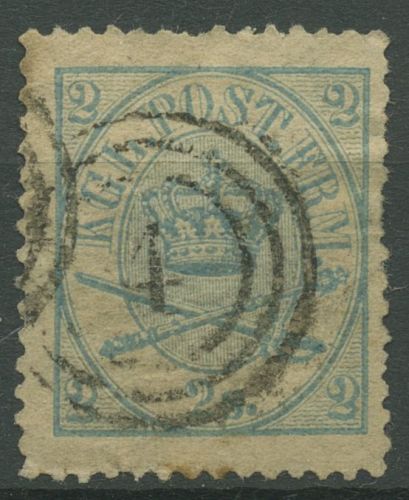 Dänemark 1864/1870 Kroninsignien 2 Skilling 11 A gestempelt, kl. Fehler