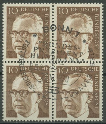Bund 1970 Heinemann 636 4er-Block mit ESST BONN