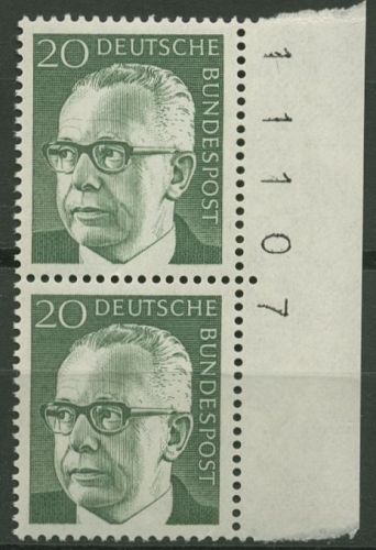 Bund 1970 Heinemann mit Bogennummer 637 Bg.-Nr. postfrisch