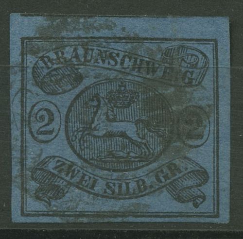 Braunschweig 1853 Wappen im waag. Oval 7 a gestempelt