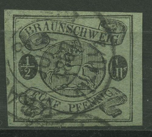 Braunschweig 1861/63 Wappen im waag. Oval 10 A gestempelt signiert