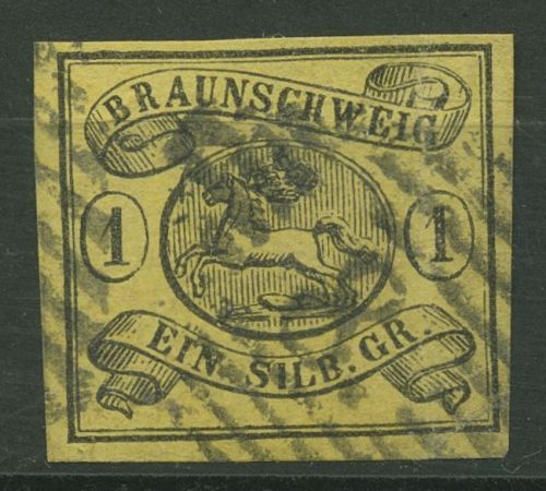 Braunschweig 1861/63 Wappen i. Oval 11 A Nr.-Stpl 8 Braunschweig, signiert