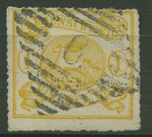 Braunschweig 1864 Wappen im waag. Oval 14 A Nr.-Stpl 6 Boerssum