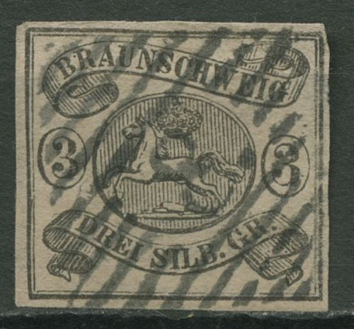Braunschweig 1853 Wappen im waagerechten Oval 8 a gestempelt