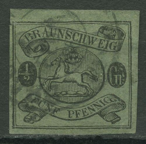Braunschweig 1861/63 Wappen im waag. Oval 10 A gestempelt
