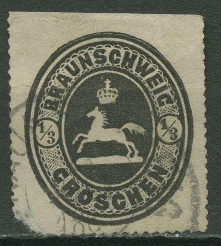 Braunschweig 1865 Wappen im senkrechten Oval 17 gestempelt, Mängel