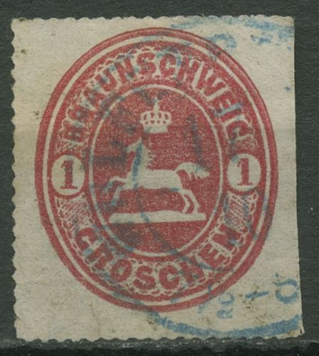 Braunschweig 1865 Wappen im senkrechten Oval 18 gestempelt, Einriß unten