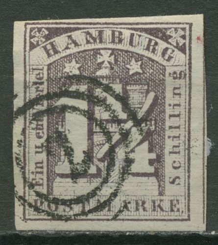 Hamburg 1864 Wertangabe im Hamburger Wappen 8 f gestempelt