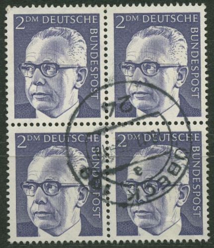 Bund 1970 Heinemann 645 4er-Block gestempelt