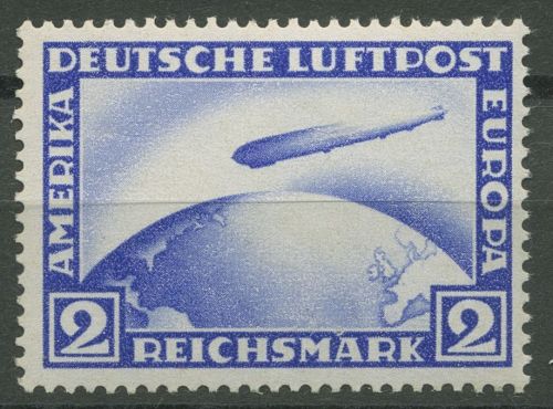 Deutsches Reich 1928 Flugpostmarke Luftschiff Graf Zeppelin 423 mit Falz