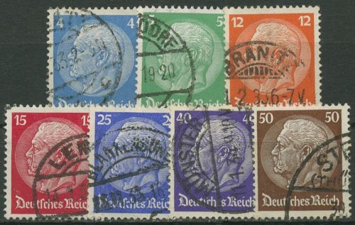 Deutsches Reich 1932 Hindenburg Medaillon 467/73 gestempelt