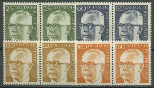 Bund 1971/72 Heinemann waagerechte Paare 689/92 postfrisch