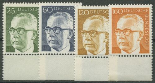 Bund 1971/72 Heinemann mit Unterrand 689/92 UR postfrisch