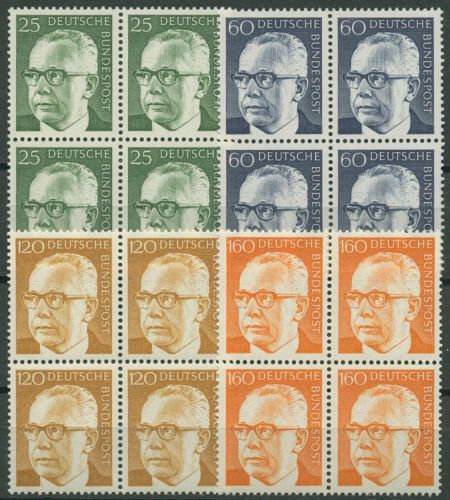 Bund 1971/72 Heinemann 689/92 4er-Block postfrisch