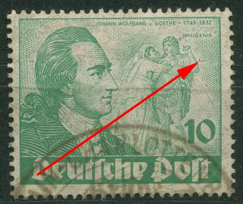 Berlin 1949 Goethe mit Plattenfehler 61 I gestempelt