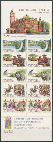 Südafrika 1998 Tourismus Nashorn Tänzer Wasserfall 1164/68 MH postfrisch (C40614)
