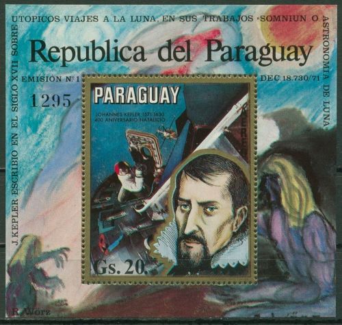 Paraguay 1971 400. Geburtstag von Johannes Kepler Block 175 postfrisch (C18763)