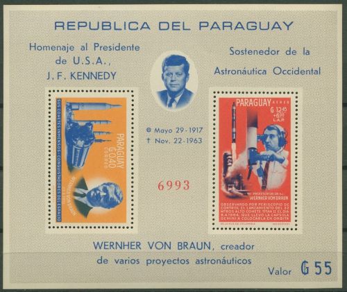 Paraguay 1964 Raumfahrt Block 60 postfrisch (C80498)