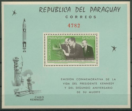 Paraguay 1965 John F. Kennedy, Weltraumschiff Block 71 postfrisch (C80499)
