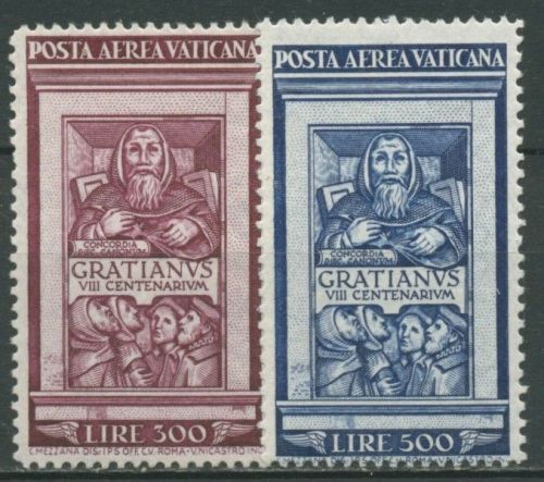 Vatikan 1951 800 Jahre Decretum Gratiani 185/86 postfrisch