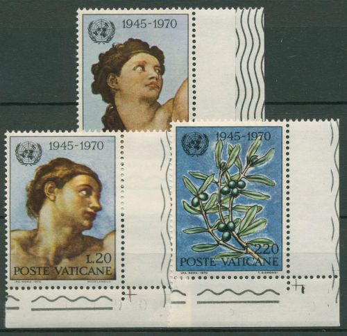 Vatikan 1970 Vereinte Nationen UNO Adam & Eva 569/71 Ecken postfrisch